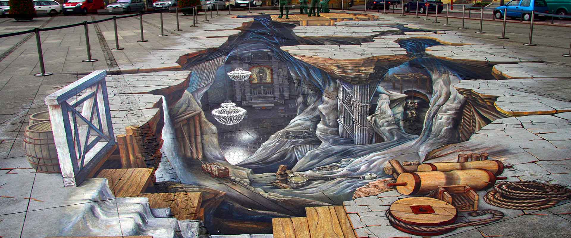 Malowidło 3D na Rynku w Wieliczce